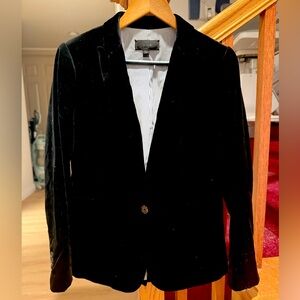 J. Crew Women's Classic Black Velvet Blazer